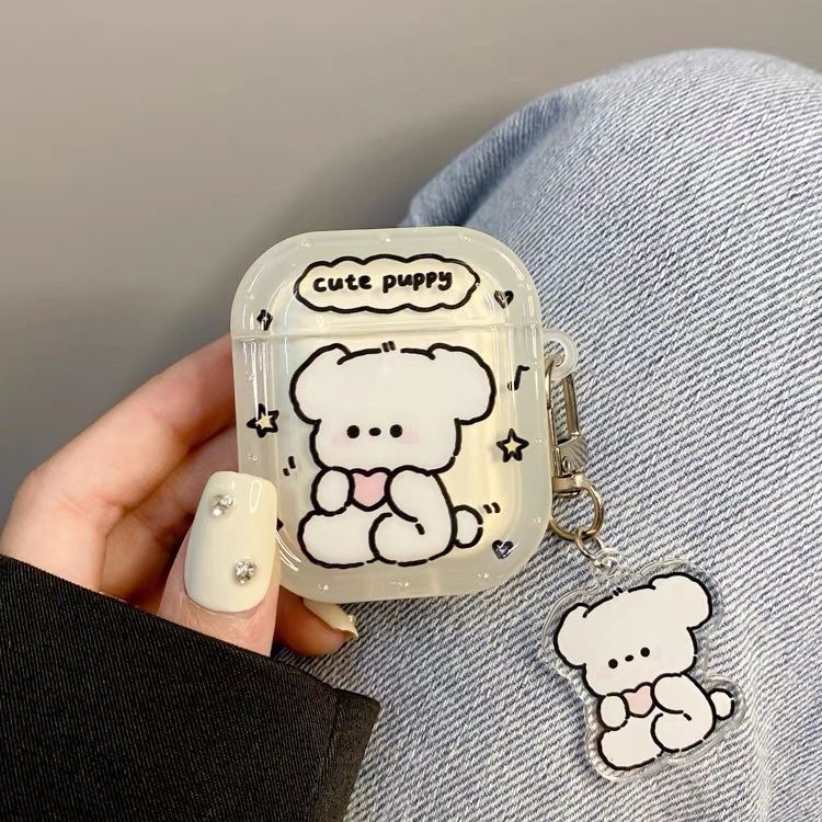 E021 白色狗狗苹果airpods 耳机套
