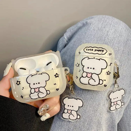 E021 白色狗狗苹果airpods 耳机套